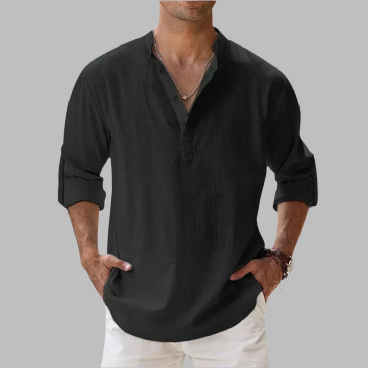 Lekkie Koszulka Henley z Mieszanki Bawełny
