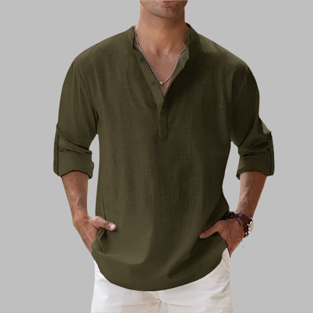 Lekkie Koszulka Henley z Mieszanki Bawełny
