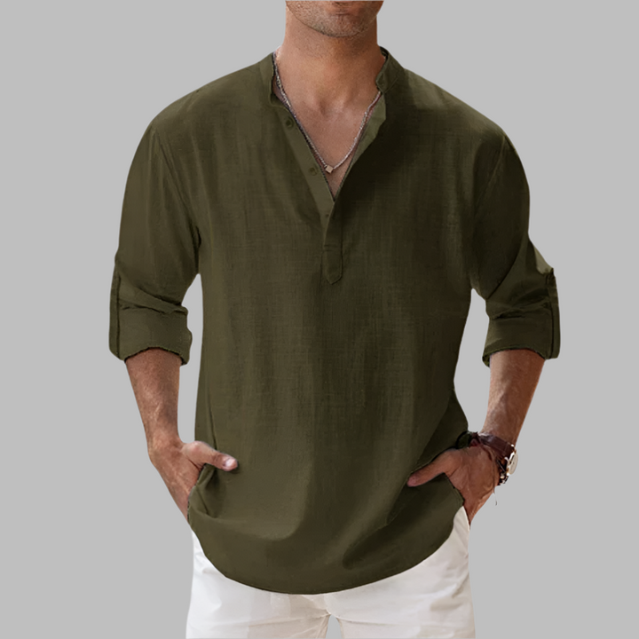 Lekkie Koszulka Henley z Mieszanki Bawełny