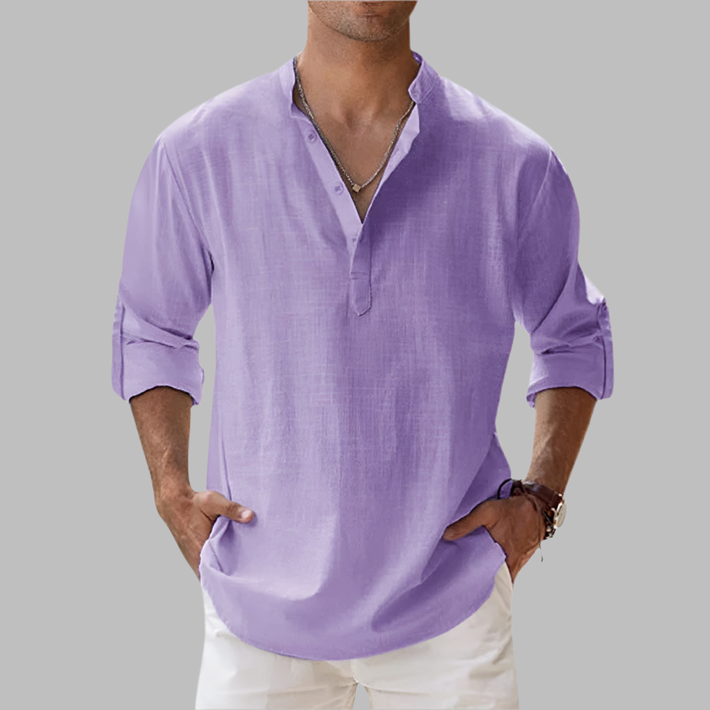Lekkie Koszulka Henley z Mieszanki Bawełny