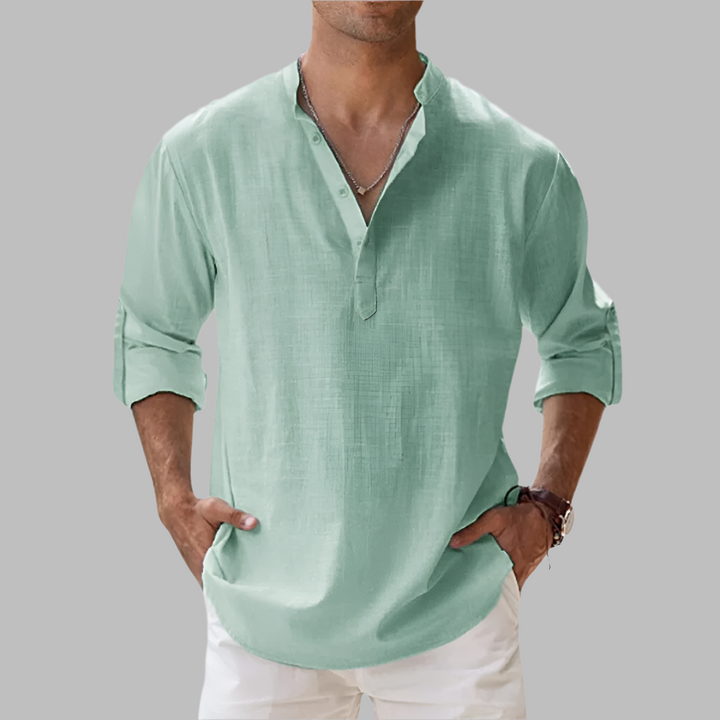 Lekkie Koszulka Henley z Mieszanki Bawełny