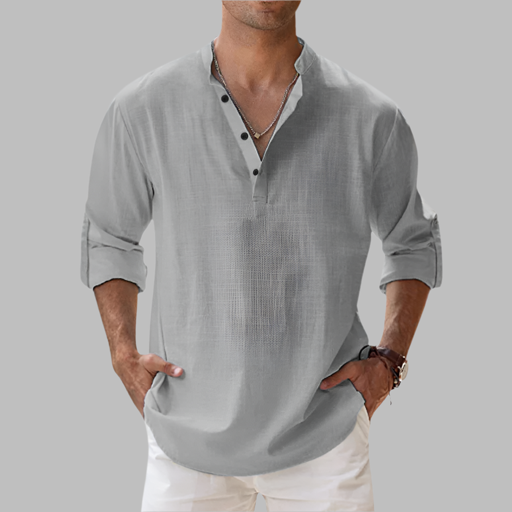 Lekkie Koszulka Henley z Mieszanki Bawełny