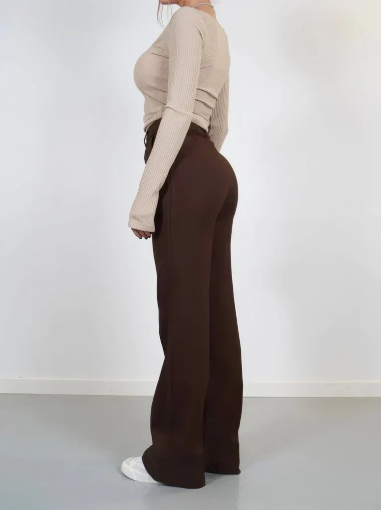 Wolski | Damskie Eleganckie Szerokie Spodnie