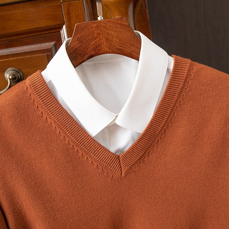 Clayton | Klasyczny Sweter z V-dekoltem