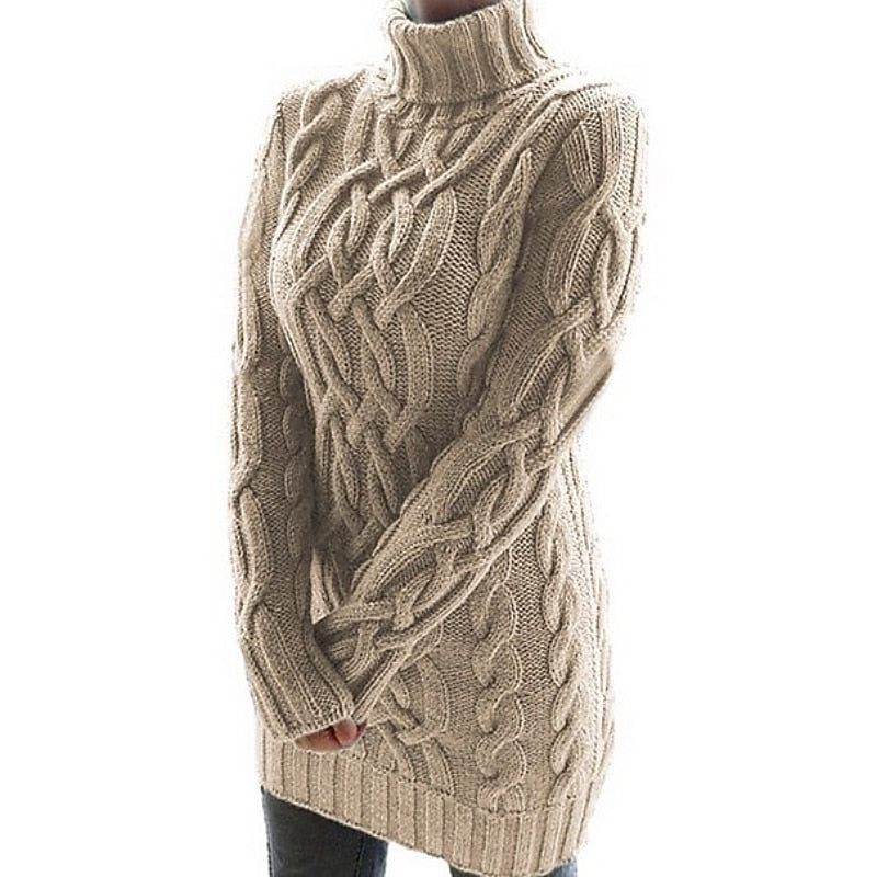 Thea | Sweter z kablem w stylu sukienki