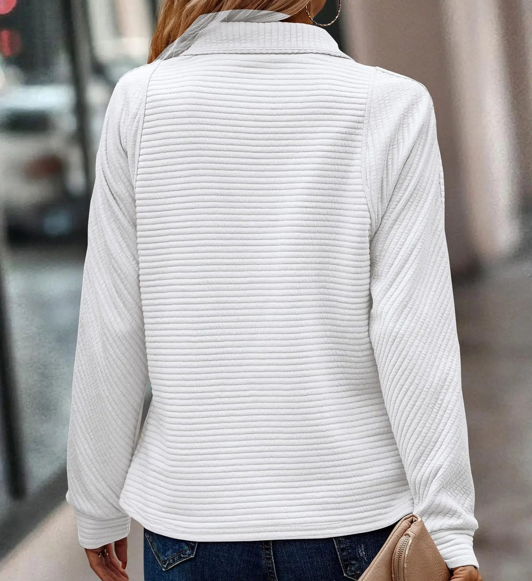 Yasmine | Żebrowany Oversize Sweter Pewności