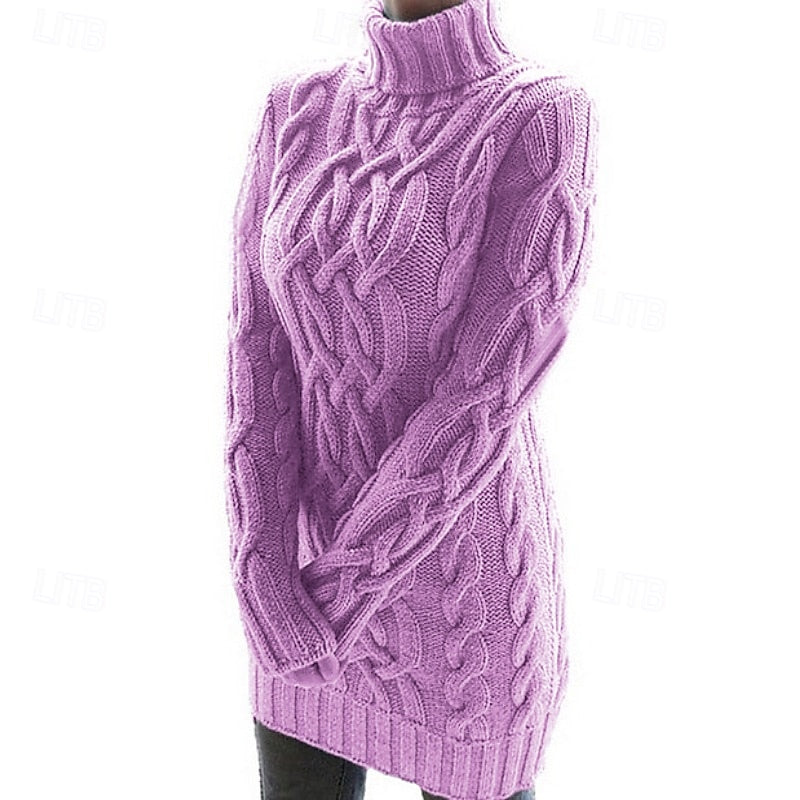 Thea | Sweter z kablem w stylu sukienki