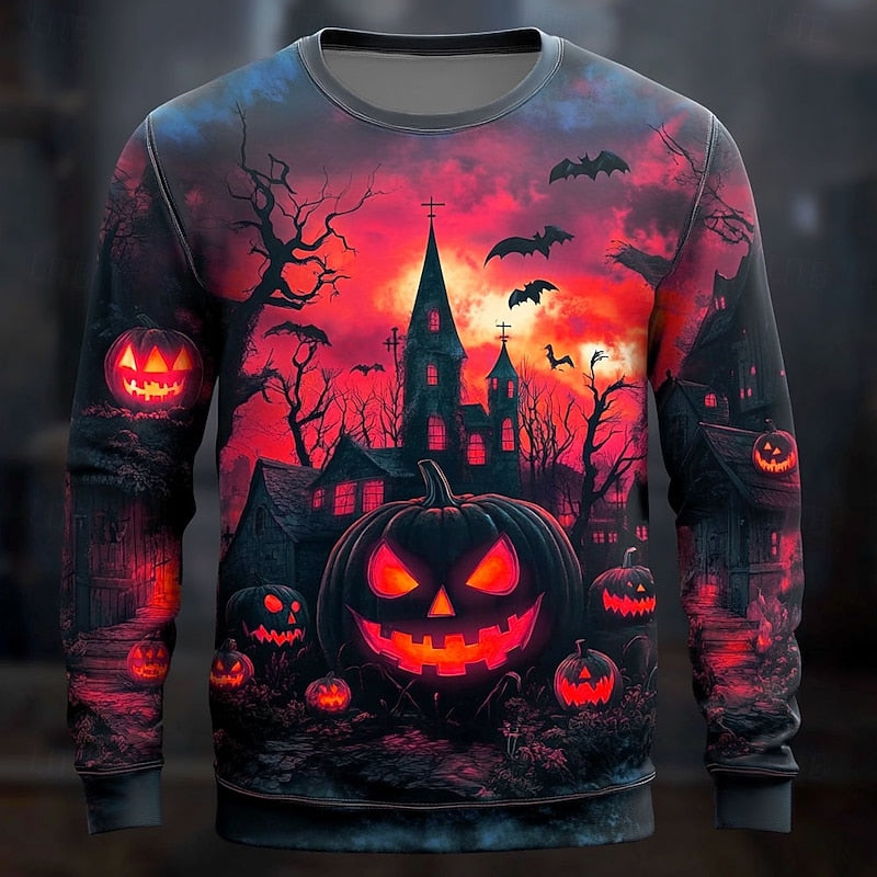 Casper | Halloweenowa Grafika na Swetrze z Okrągłym Dekoltem