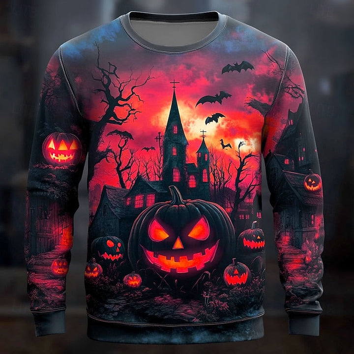 Casper | Halloweenowa Grafika na Swetrze z Okrągłym Dekoltem