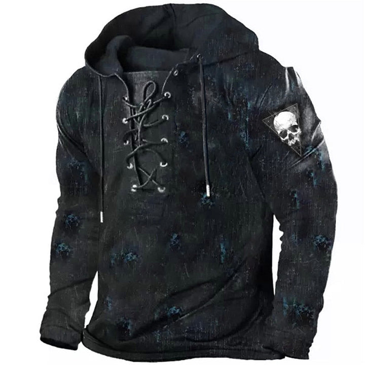 Cole | Halloween Sznurowana Bluza z Kapturem Czaszka